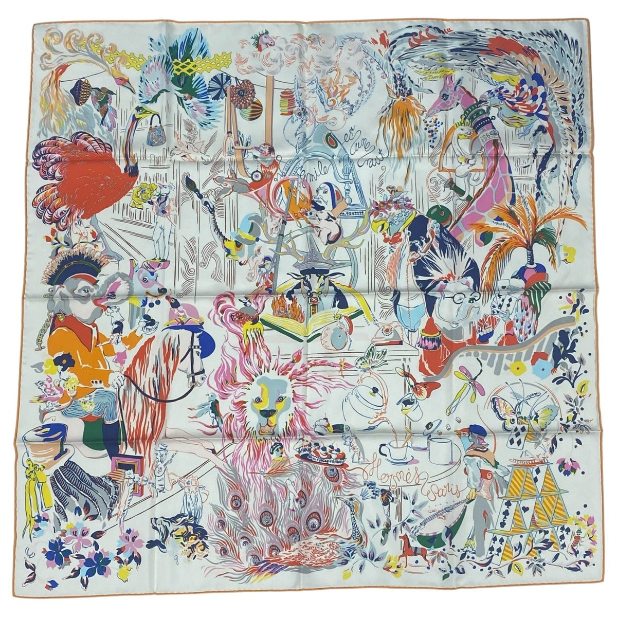 Hermes Silk Carre 90 Emile Et Une Nuit Emile's Night Scarf
