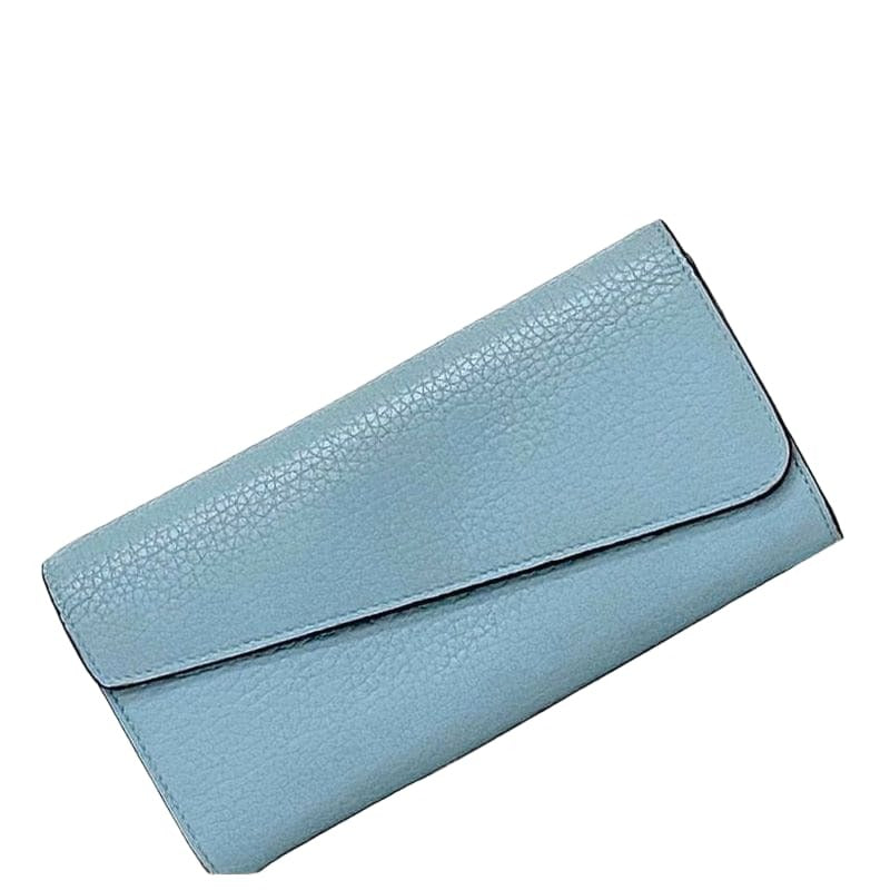 Christian Dior Foldable Long Wallet Light Blue