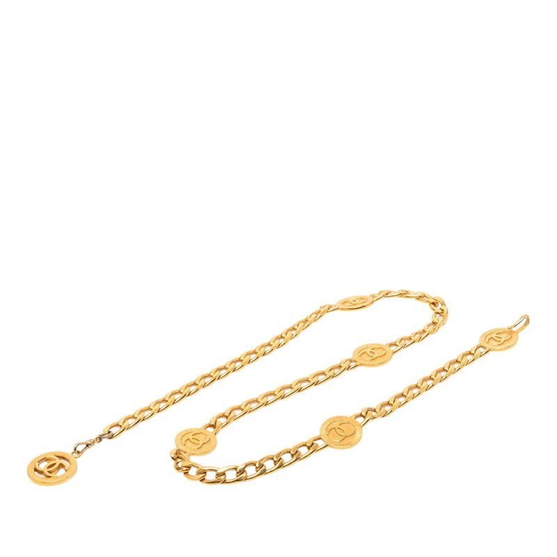 Chanel CC Logo Vintage 6 Chain Belt Gold Plated