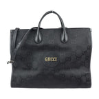 Gucci Off The Grid Tote Bag Nylon Leather Black GG