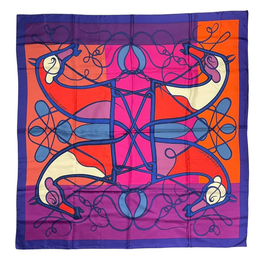 Hermes Carre 140 Scarf Silk Large Coup de Fouet Whip Purple — view 2