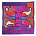 Hermes Carre 140 Scarf Silk Large Coup de Fouet Whip Purple — view 2