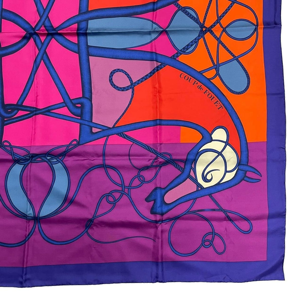 Hermes Carre 140 Scarf Silk Large Coup de Fouet Whip Purple — view 6