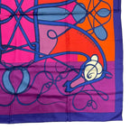 Hermes Carre 140 Scarf Silk Large Coup de Fouet Whip Purple — view 6