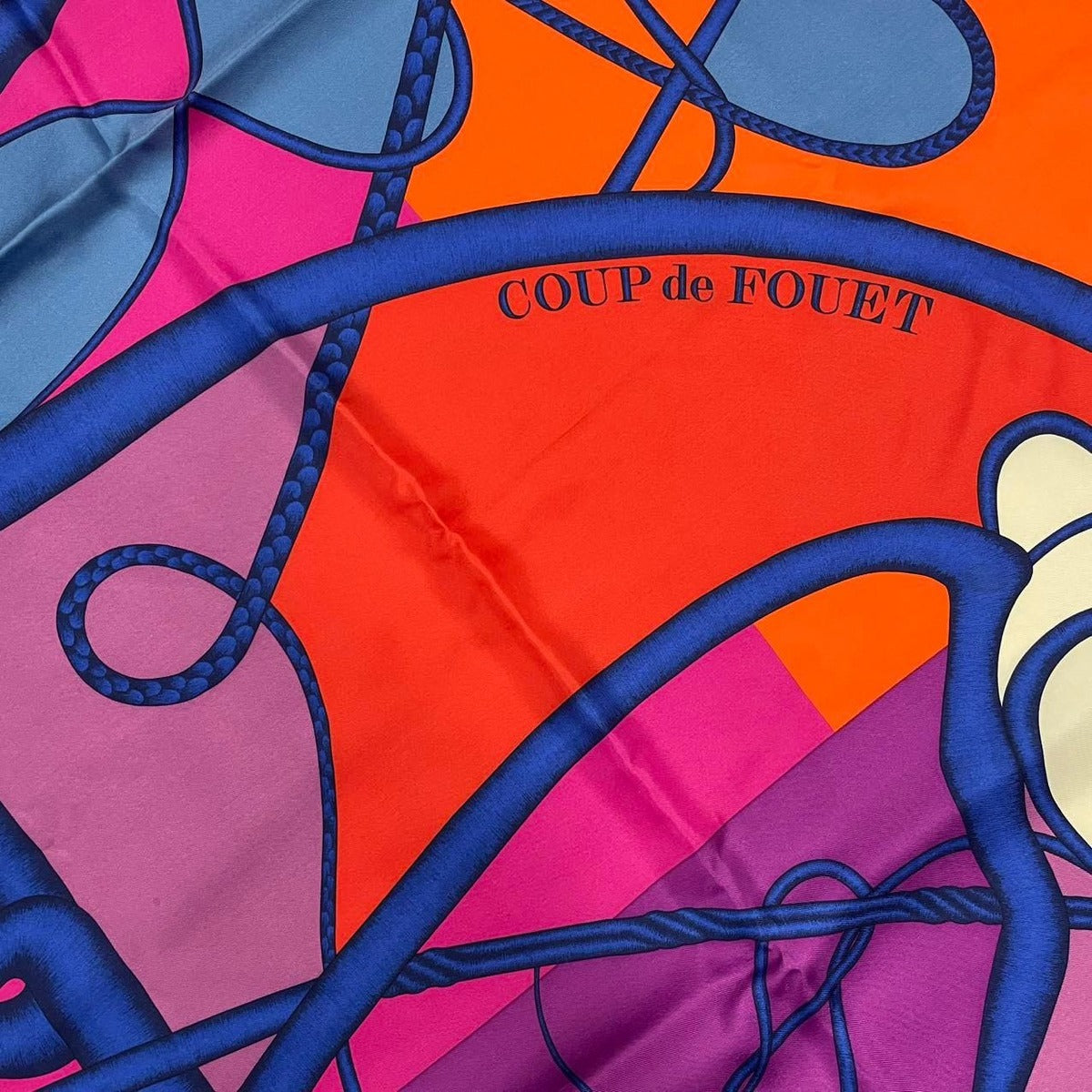Hermes Carre 140 Scarf Silk Large Coup de Fouet Whip Purple — view 9
