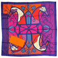 Hermes Carre 140 Scarf Silk Large Coup de Fouet Whip Purple