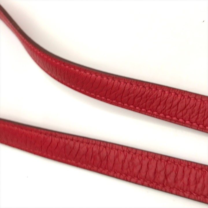 Hermes Kelly Bolide Leather Silver Shoulder Strap Red — view 5