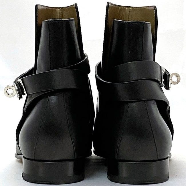 Hermes Short Boots Black Silver Hardware Kelly — view 5