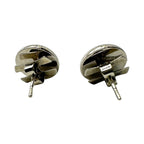 Hermes Eclipse Pierced Earrings Silver and White on Both Ears — view 6