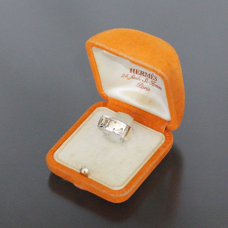 Hermes H Logo Ring No 8 18K SV 925 Special Price Inner Box E1736 — view 7