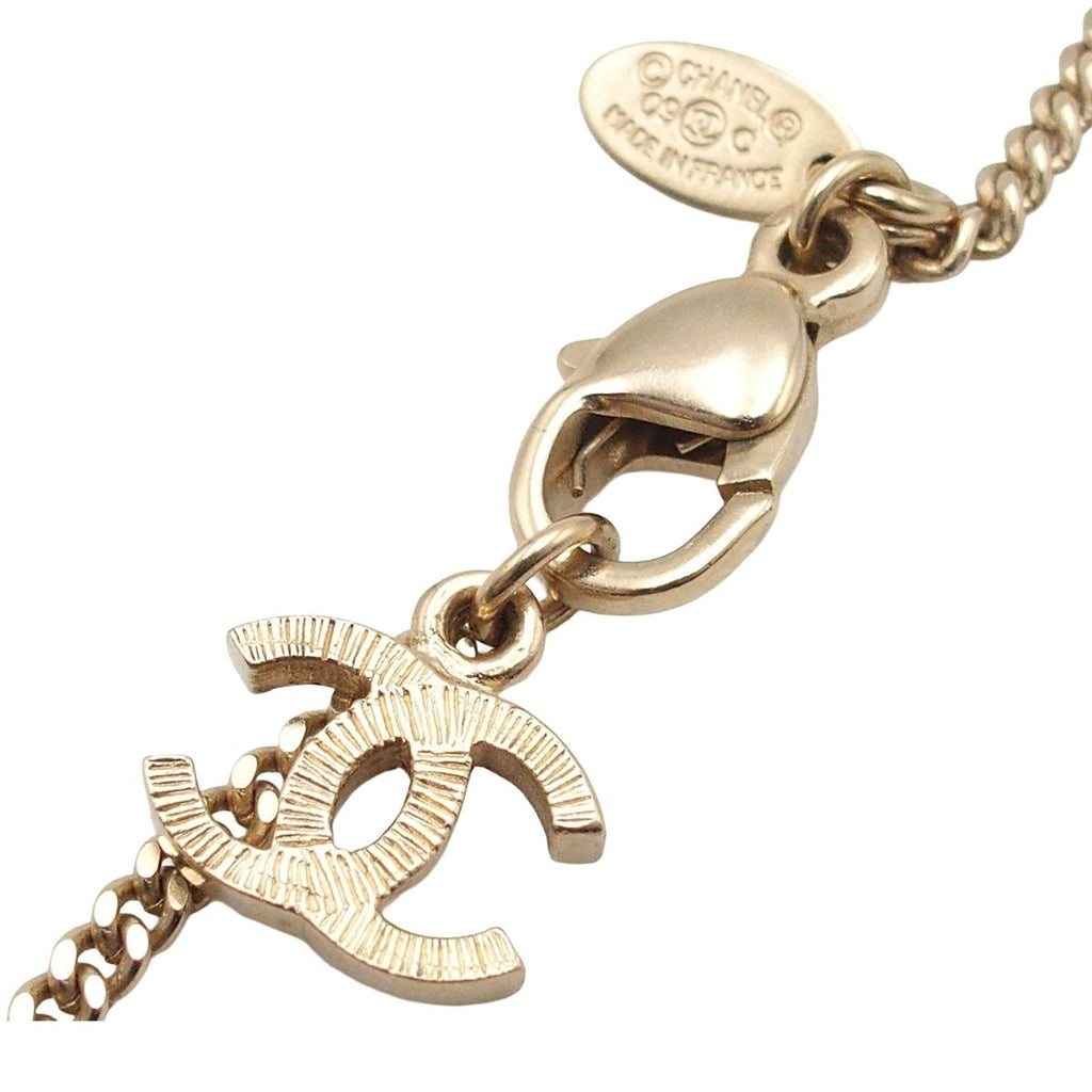Chanel Necklace Gold Metal CC Logo Flower Motif Costume 09c — view 5