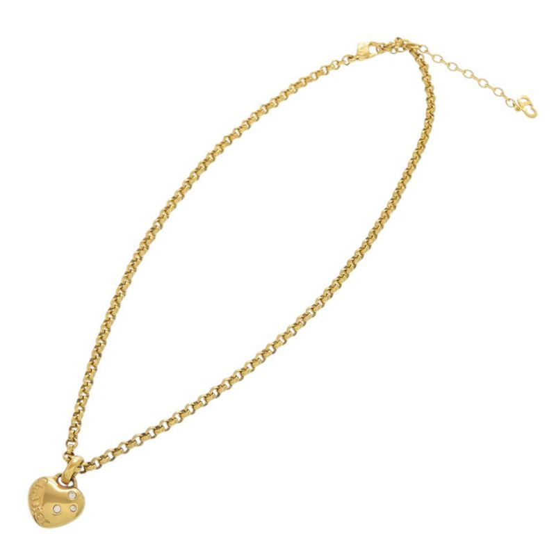 Dior Heart Metal Gold Necklace 0654 — view 4