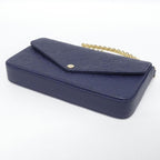 Louis Vuitton Monogram Empreinte Pochette Felicie Shoulder Bag Navy Blue — view 3