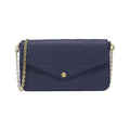Louis Vuitton Monogram Empreinte Pochette Felicie Shoulder Bag Navy Blue