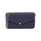 Louis Vuitton Monogram Empreinte Pochette Felicie Shoulder Bag Navy Blue
