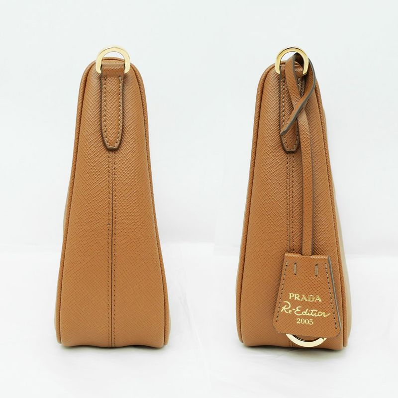 Prada Re-edition Saffiano Leather Shoulder Bag Hand 1 Bh204 Camel — view 4
