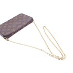 Louis Vuitton Pochette Felicie Brown Monogram Canvas Chain Wallet Shoulder Bag — view 4