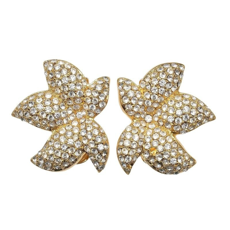 Christian Dior Gold Plated And Rhinestone 25.0 g Earrings — view 2