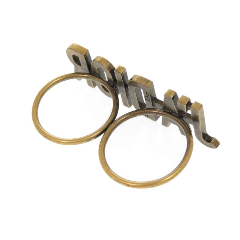 Christian Dior J'a Double Finger Ring Metal Size M Gold 1284 — view 5