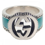 Gucci Interlocking G j8410 8136 Ring Silver 925 Turquoise
