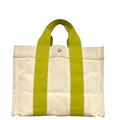 Hermes Tote Bora PM White Green Yellow Canvas