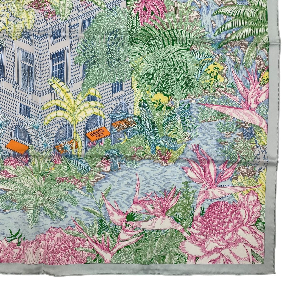 Hermes Scarf Carre 90 100% Silk Faubourg Tropical Multicolor — view 5