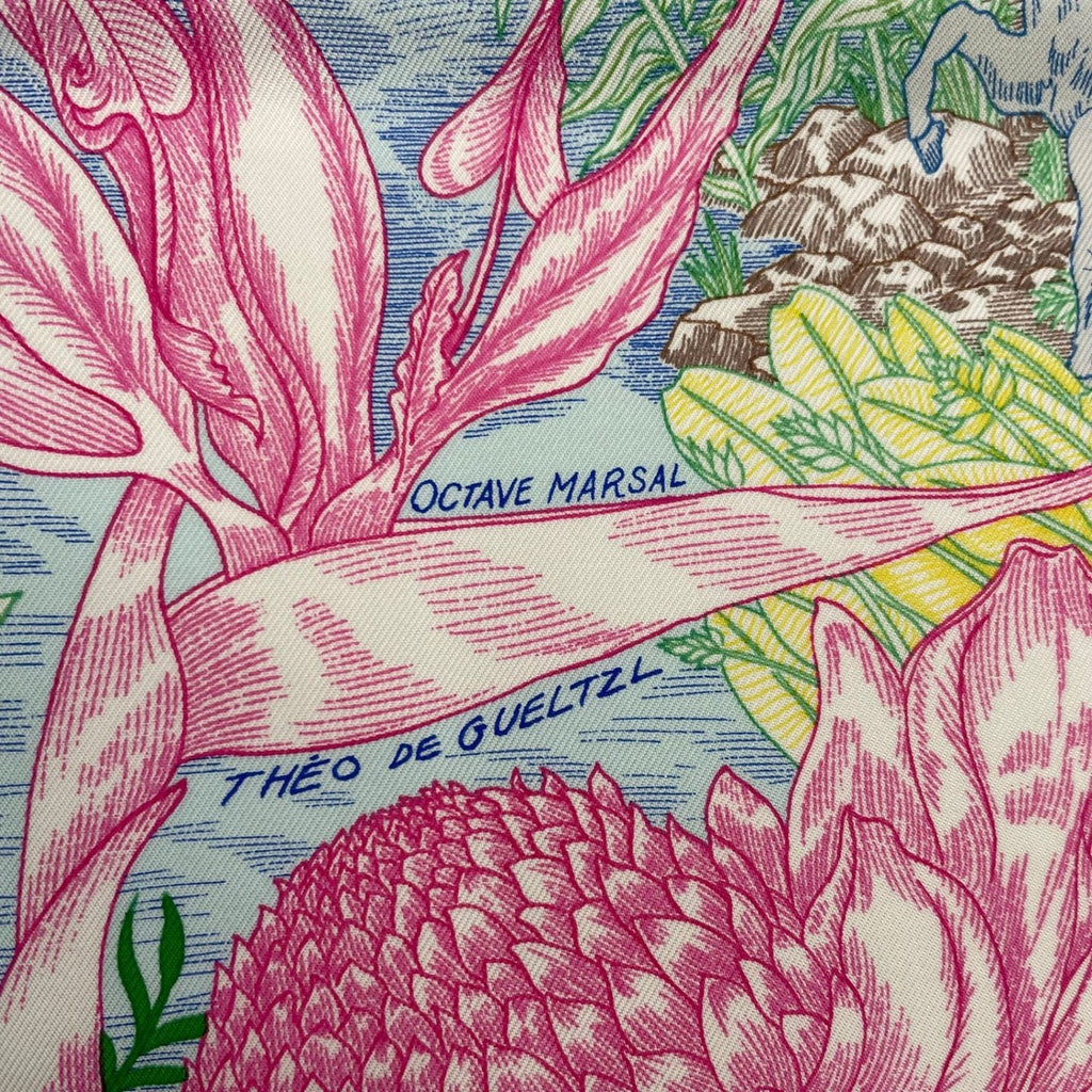 Hermes Scarf Carre 90 100% Silk Faubourg Tropical Multicolor — view 8
