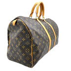 Louis Vuitton Keepall 45 Monogram Leather Brown Boston Bag Gold — view 2