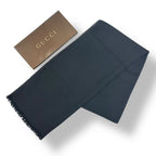Gucci Shawl Scarf GG Logo Black