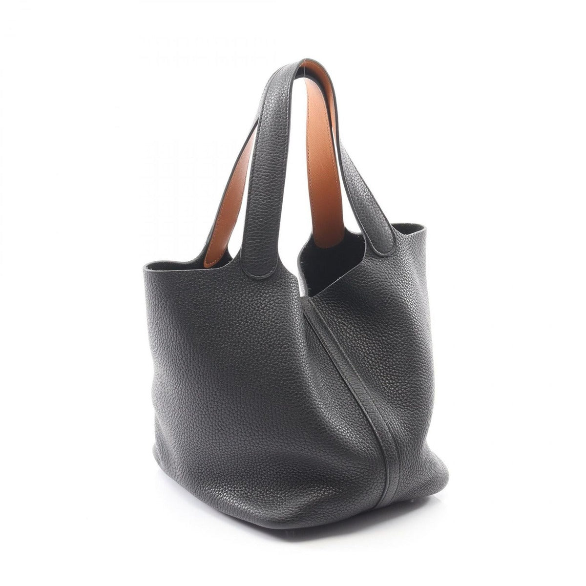 Hermes Handbag Picotin Lock MM Eclat Black Toffee Leather Brown — view 2