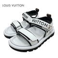 Louis Vuitton Pool Pillow Line Sandals Shoes Leather White Black