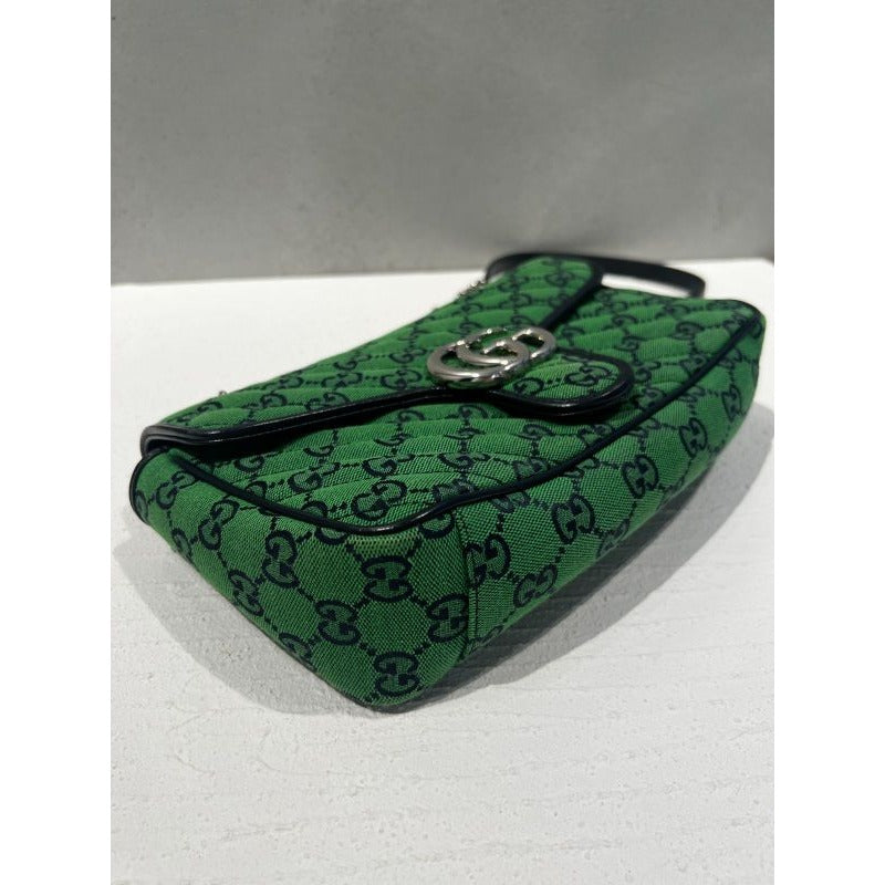 Gucci Marmont Quilted GG Canvas Green — view 3