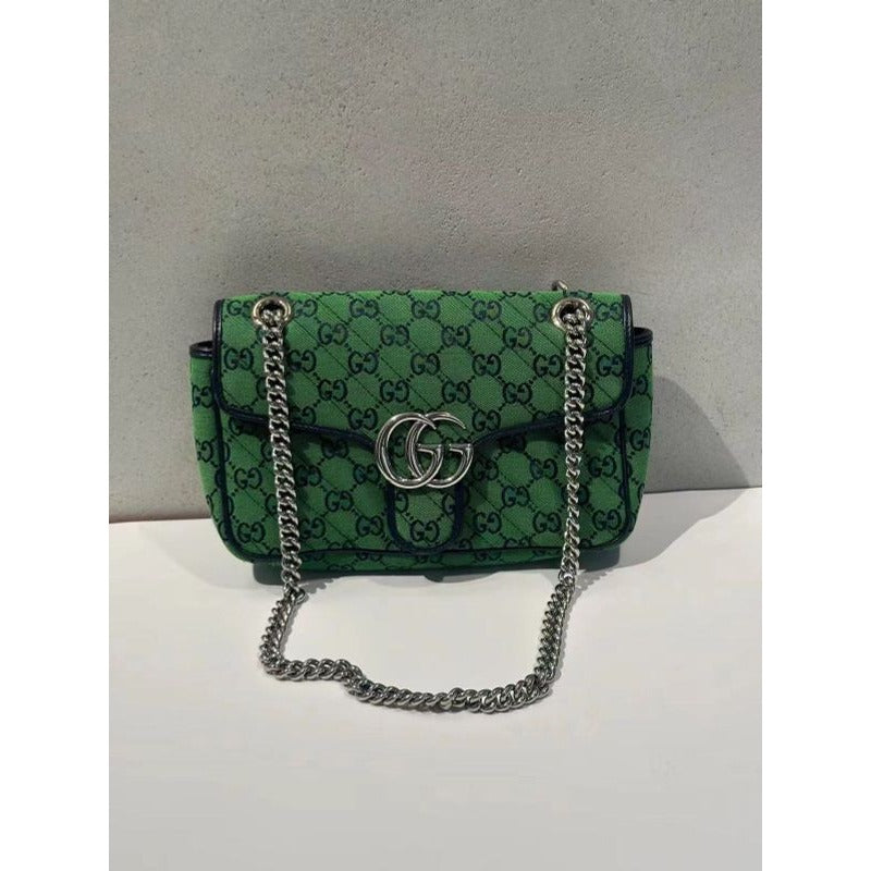 Gucci Marmont Quilted GG Canvas Green — view 4