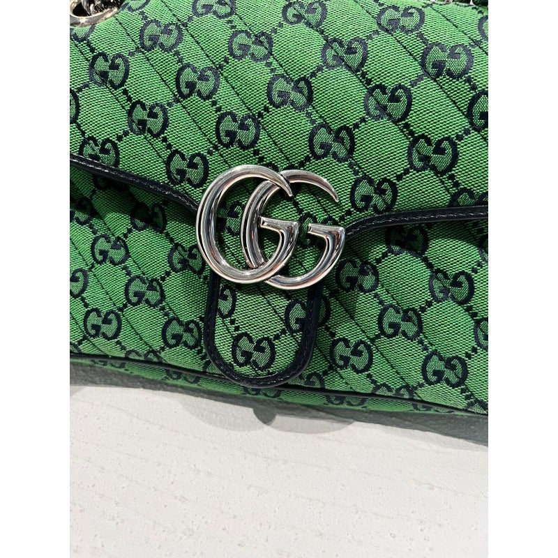 Gucci Marmont Quilted GG Canvas Green — view 6