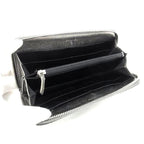 Chanel Wallet New Travel Line Gray Leather Coco Mark Silver Hardware — view 3