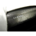 Chanel Wallet New Travel Line Gray Leather Coco Mark Silver Hardware — view 5