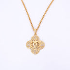 Chanel Chain Necklace Coco Mark Gold Accessory Vintage Flower Motif — view 7