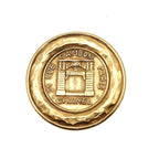 Chanel Brooch Gold Metal Round Vintage Costume