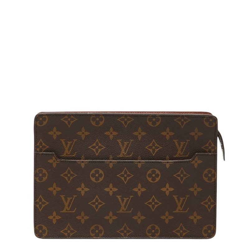 Louis Vuitton Monogram Pochette Homme Clutch Brown Leather