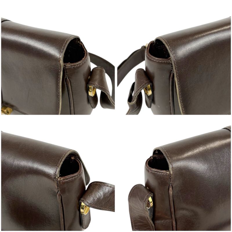 Celine Mini Shoulder Bag Dark Brown Leather Horse Carriage Hardware — view 5