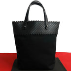 Bottega Veneta Intrecciato Leather Canvas Tote Bag Handbag — view 2