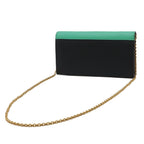 Celine Pocket Large Flap Chain Wallet Shoulder Bag 2-Way Clutch Leather Black — view 2