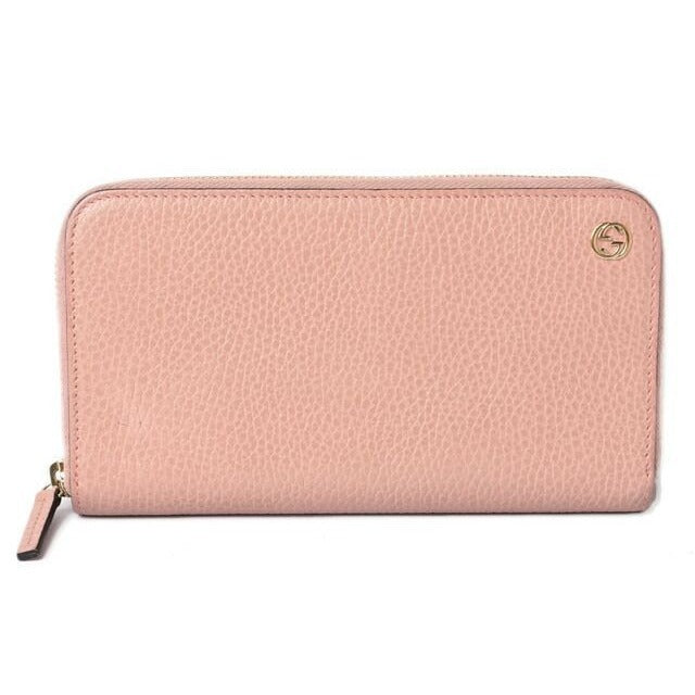 Gucci Wallet Long Petit Marmont Leather Light Pink Round Zipper