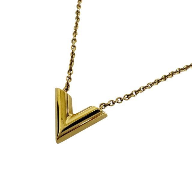 Louis Vuitton Necklace Essential Logo Pendant Gold