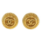 Chanel Coco Mark Vintage Gold Plated 93 P 23.8 g Earrings