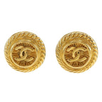 Chanel Coco Mark Vintage Gold Plated 93 P 23.8 g Earrings — view 2