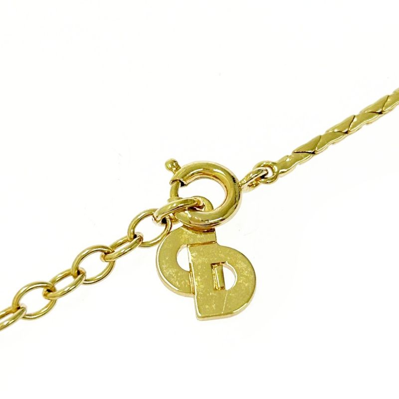 Christian Dior GP Rhinestone Colored Stone Necklace Gold Blue — view 8