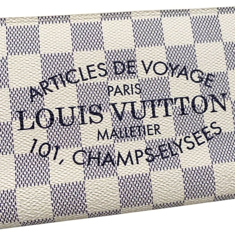 Louis Vuitton Bifold Long Wallet Portefeuille Antholite Damier Azur — view 5