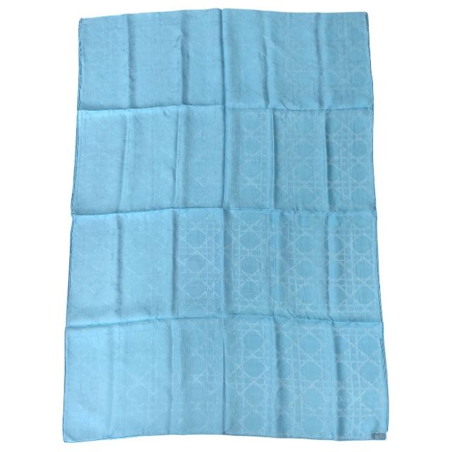 Christian Dior I631 Cannage Jacquard Stole Silk Large Light Blue Shawl — view 9