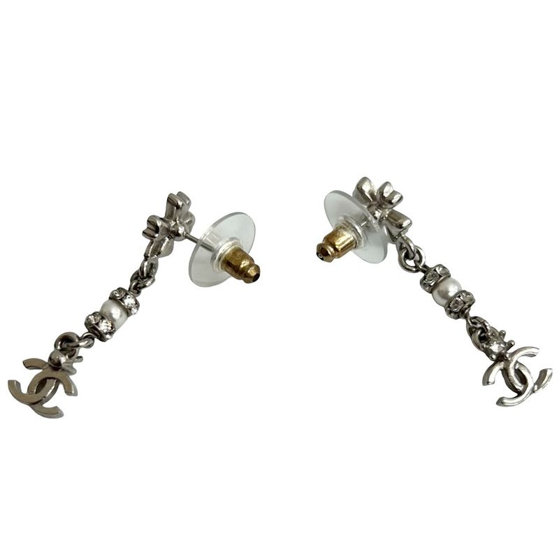 Chanel Coco Mark Clover Motif Metal Rhinestone Faux 23FP — view 6